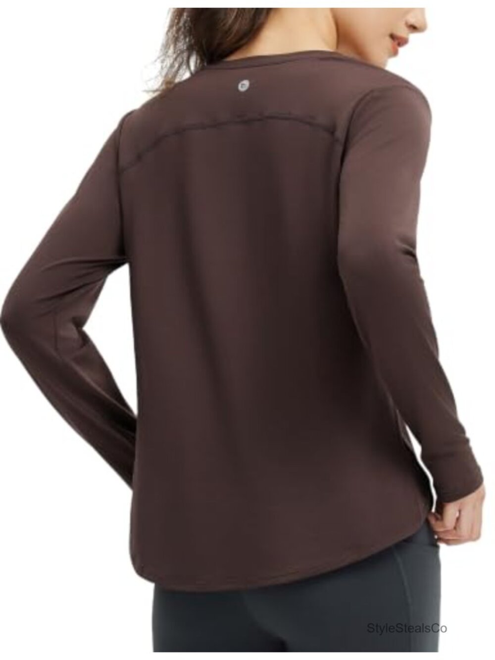 Long Sleeve Workout Shirts with Thumb Loops Crossover